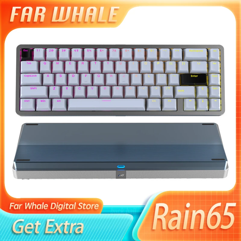 

Ipi Rain65 Keyboard Customized Aluminum Alloy Magnetic Axis Wired Mechanical Keyboard 67key Rgb Keyboard For E-Sports Gamer Gift