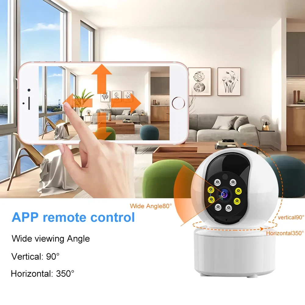 8MP WIFI Bewakingscamera Draadloze Indoor Ai Menselijke detectie Babyfoon Pan Tilt CCTV Beveiliging Cam Smart Home