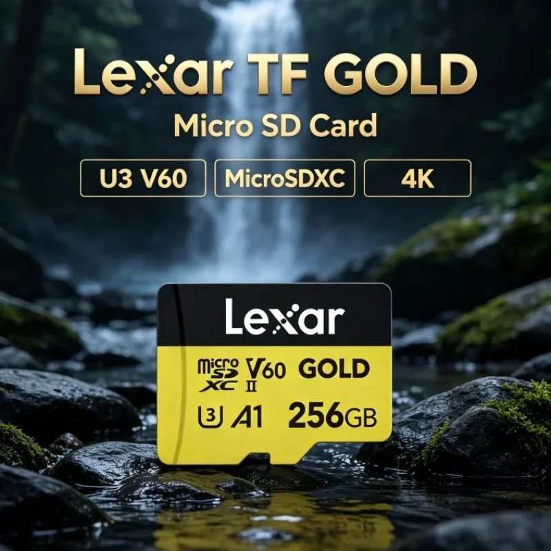 Lexar TF GOLD Professional 128GB 256GB microSDXC 4K SD Card A1 C10 U3 V60 TF Card Memory Card for Digital Camera