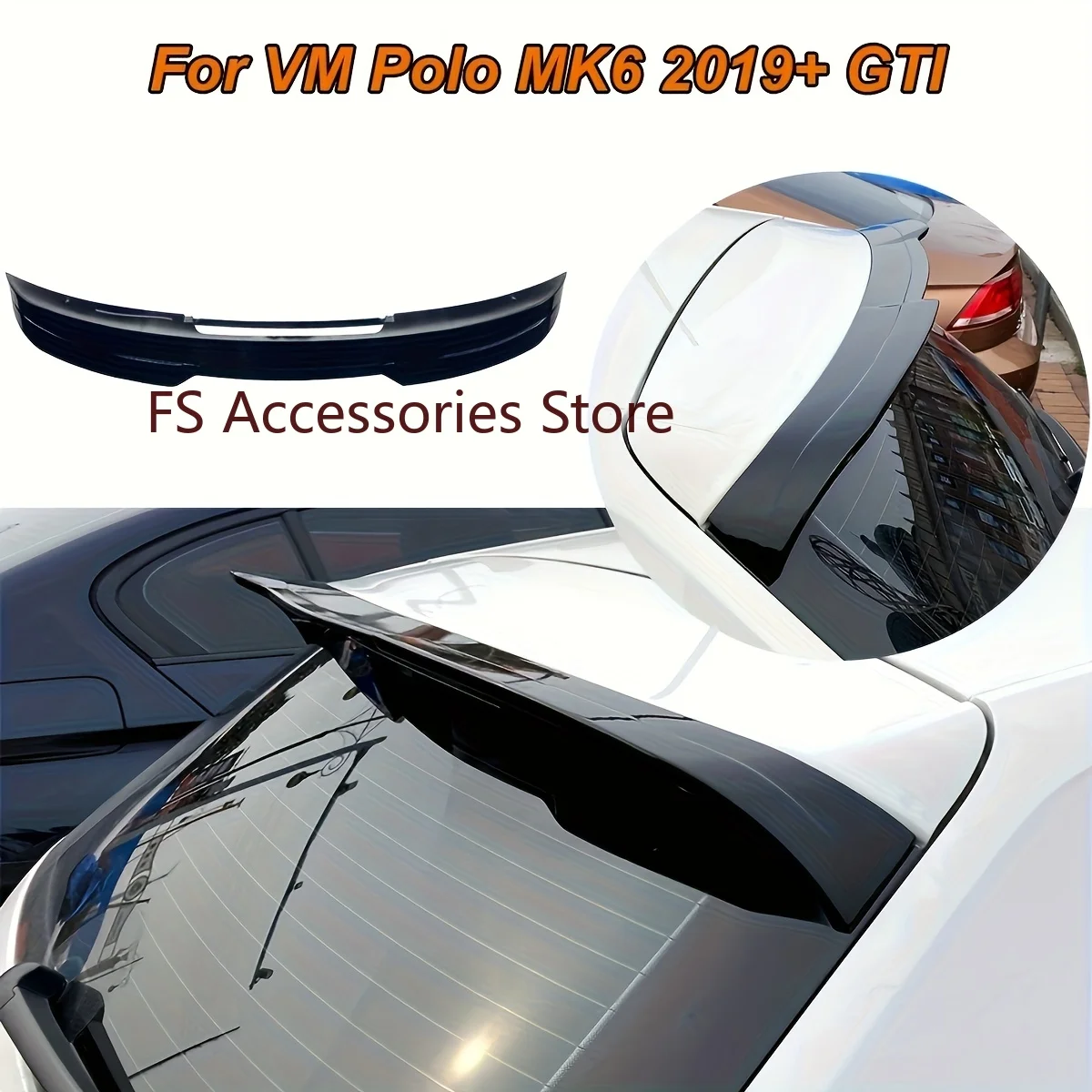 

Rear Trunk Roof Spoiler Splitter Wing&Tail Wing Lip Boodykit Of Car Accessories For VW Polo 6 MK6 2019 2020 2021 2022+ GTI Style