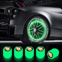 4Pcs Luminous Car Tire Valve Caps Fluorescent Night Glow Decor For Porsche 918 911 718 Taycan Panamera Cayenne Boxster Cayman