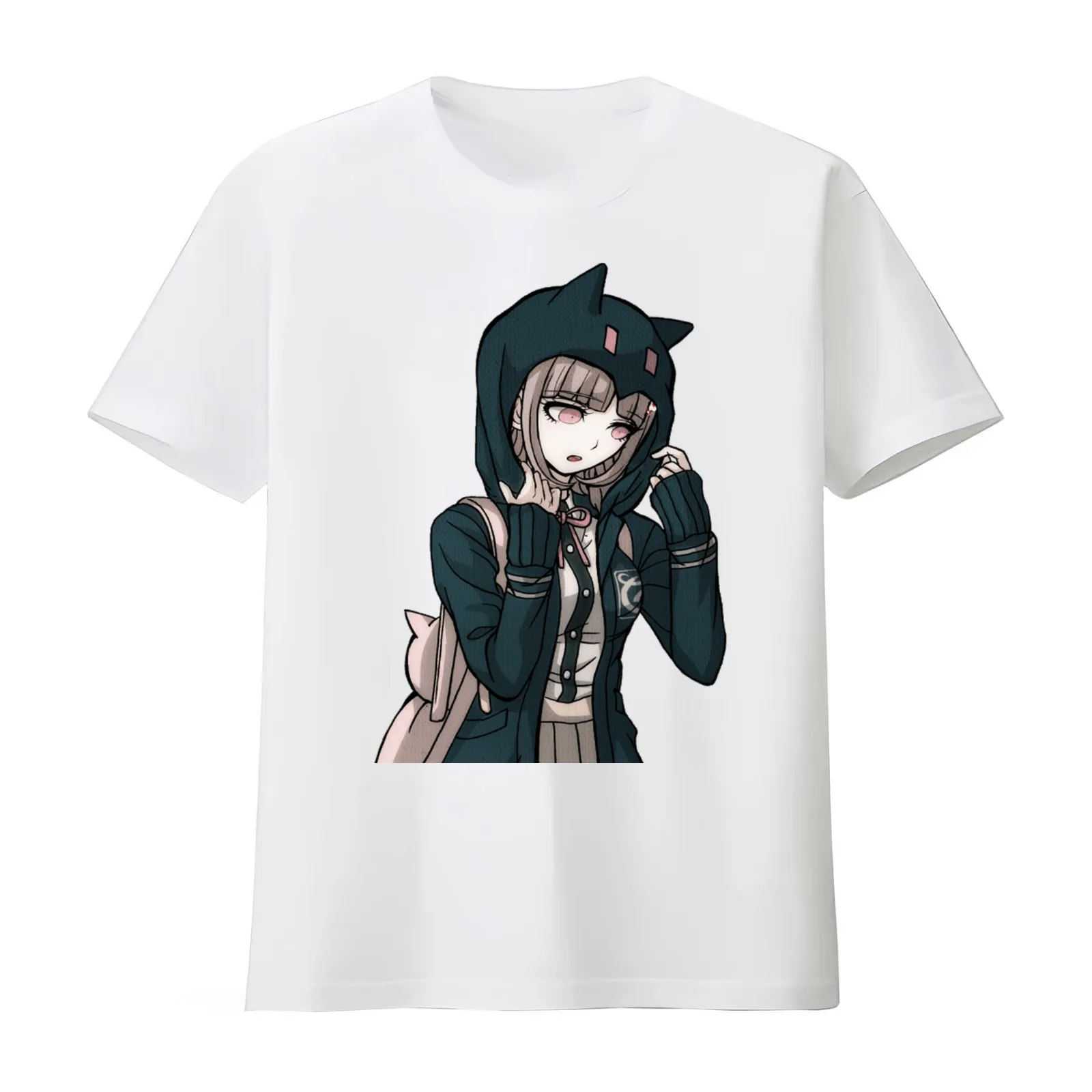 Chiaki Nanami Sad Pouting T-Shirt Summer Casual Cotton Tee Oversized Streetwear Tops Vintage Graphic Print Unisex Men Women