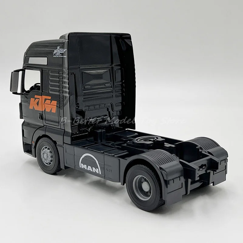 Joy City  1:32 Diecast Truck Model Toy Man TGX Black Tractor Vehicle Replica Collector Edition