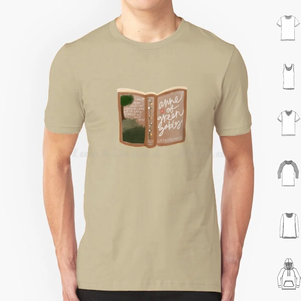 Camiseta de libro de Anne Of Green Gables, talla grande, 100% algodón, Anne Of Green Gables, Anne Shirley Anne con An E Avonlea Green