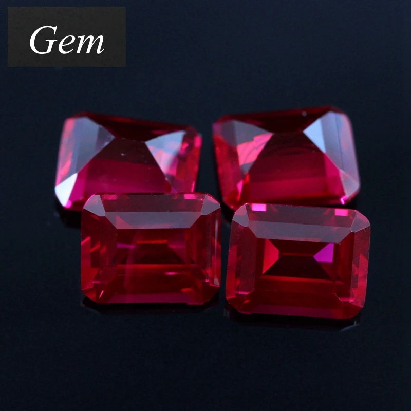 Natural Ruby Emerald Cut 12×16mm 12.5ct VVS Loose Gemstones for Jewelry Making Gemstone Beads