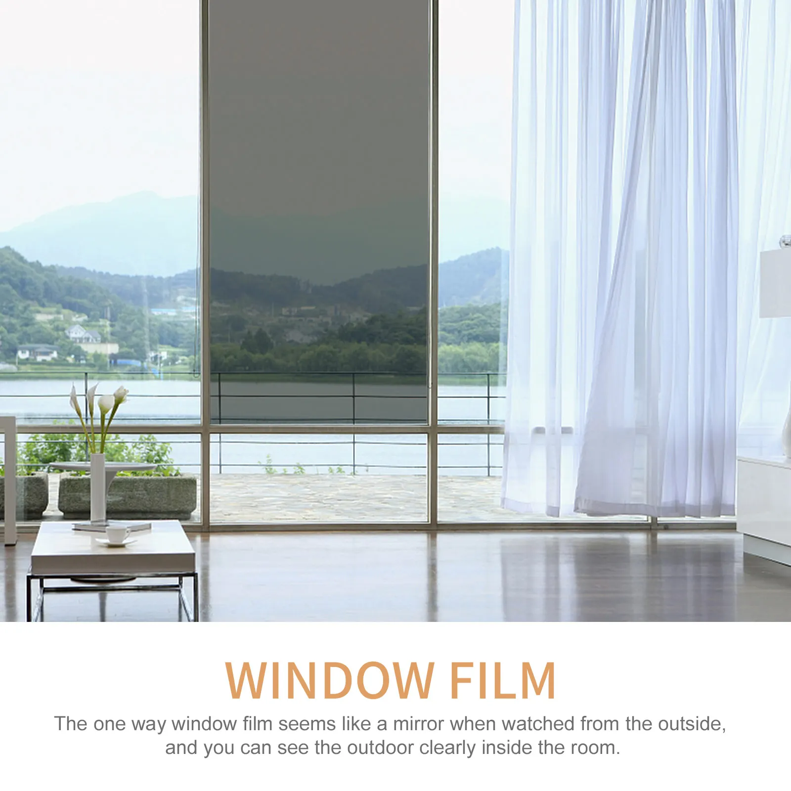 

Sun Protection Film Home Bathroom Privacy Glass Cling Decor One Way Window PET Safe Heat UV Blocking Static Custom