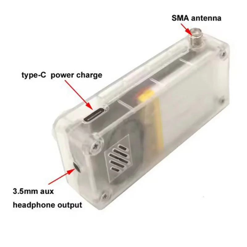 ABSQ-SI4732 Mini Radio LSB USB AM FM 1.9 Inch Display SI4732 Radio Shortwave Radio Receiver With Telescopic Antenna+3D Stand