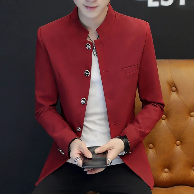 

Весенне-осенние мужские костюмы и пиджаки, однобортные модные простые куртки для мужчин, элегантные модные пальто высокого качества 2025 года