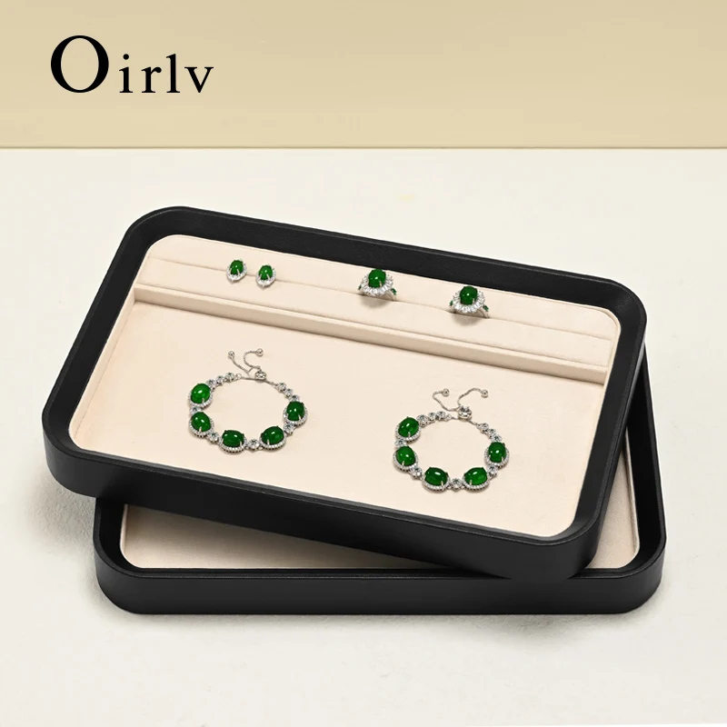 

Oirlv Organizer Jeweler Leather Waterproof Suede Fabric Jewelry Display Props Jewelry Storage Exclusive Design display case