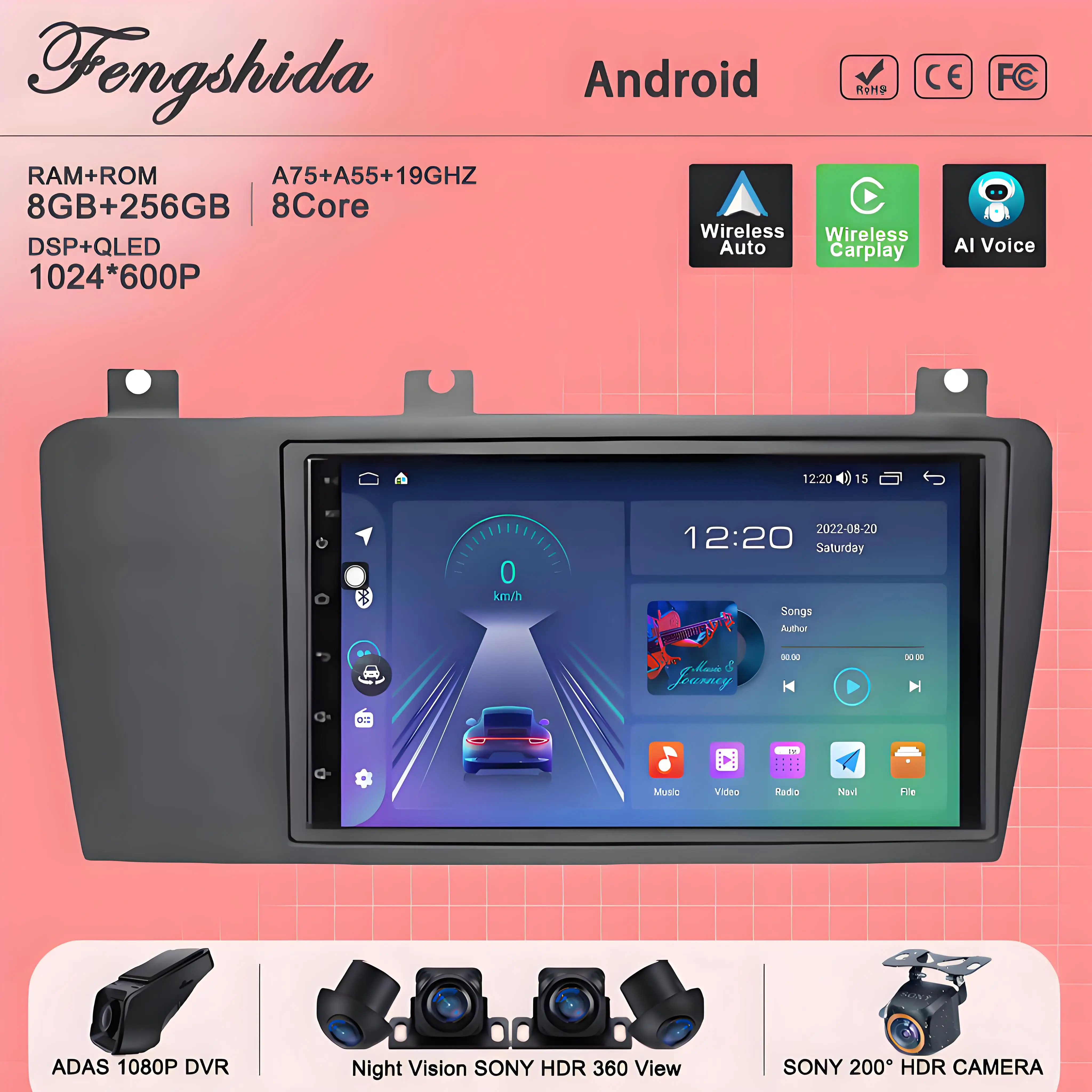 Car Android 14 For Volvo XC70 V70 S60 2005 - 2009 Unit Auto Stereo Head Radio Multimedia Player DVD GPS Navigation BT Multimedia