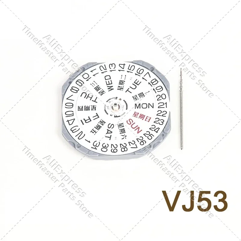 Japanese brand new original VJ53 movement VJ53 double calendar quartz movement three hands watch accessories