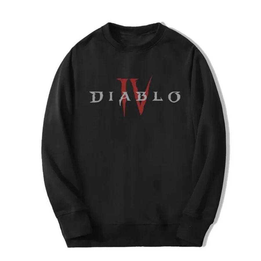 Sweat à capuche graphique à manches longues pour hommes et femmes, pull à col rond, survêtement décontracté, Hip Hop Streetwear, Hot Game Diablo IV