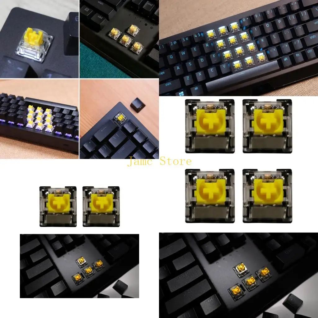 LX0B Yellow RGBs Switches 3Pin for Blackwidow V3Pro Mechanical Gaming Keyboards RGBs Yellow Switches (4Pcs )