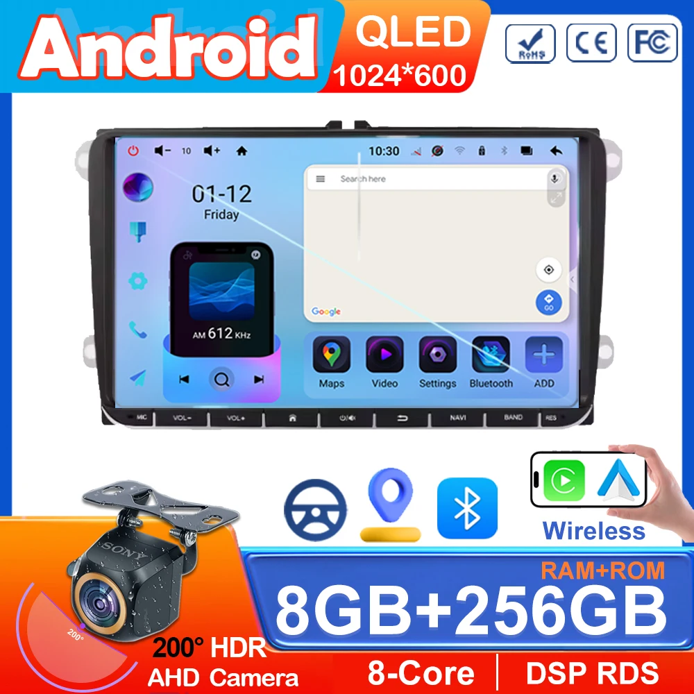 

2din Android Car radio for Vw GOLF 5 POLO Sedan PASSAT B6 CC Radio TOURAN SCIROCCO CADDY Jetta Skoda Seat 4G GPS Navi Stereo