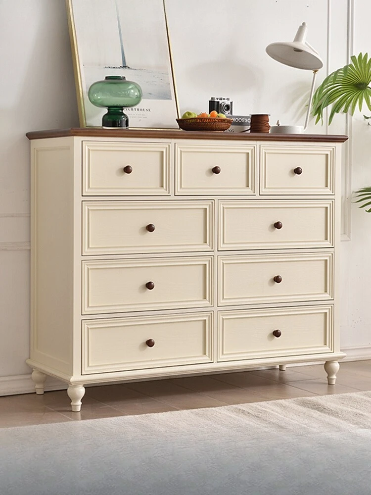 

American light luxury solid wood chest, bedroom drawer chest, storage cabinet