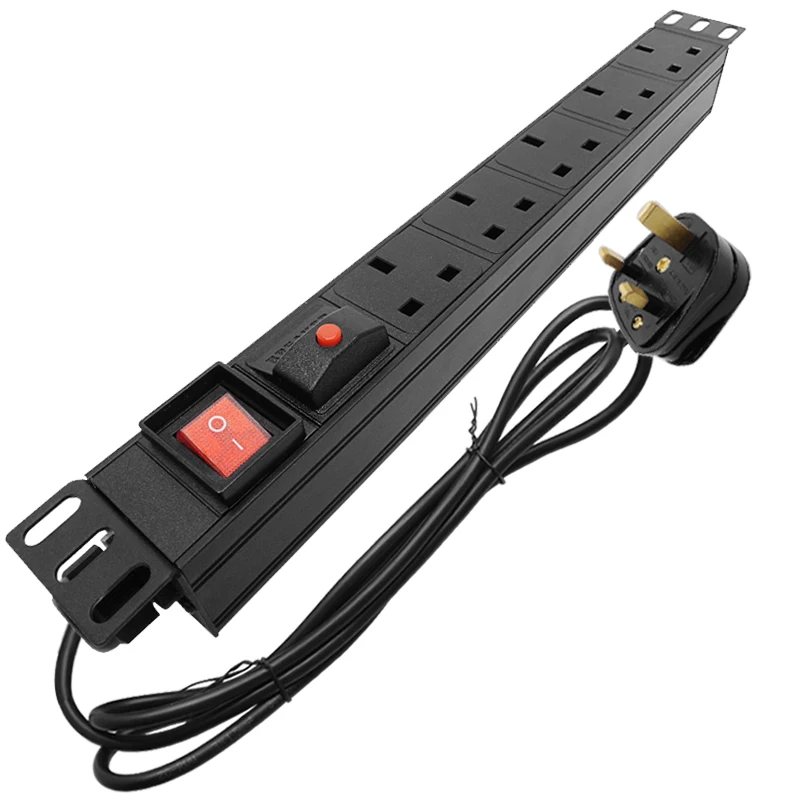 

5AC UK SOCKET Aluminum alloy power With overload protection function Double break switch control 2m extension line UK PLUG