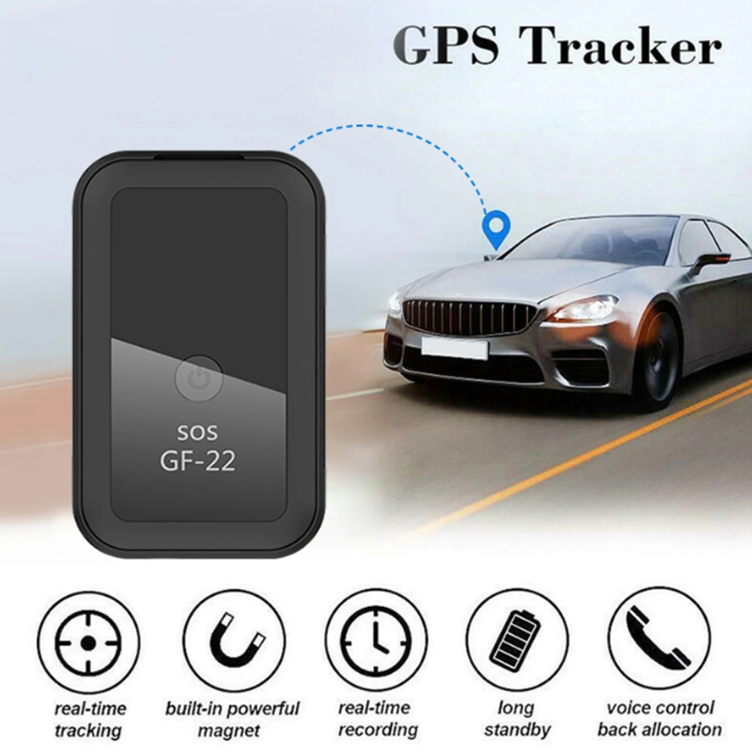 Smart Multi-Function GPS Veículo Mini Localizador, GF09, GF21, GF22, GPS, Pet, Idosos, Anti-Lost, WiFi, Dispositivo Rastreador de Alarme SOS