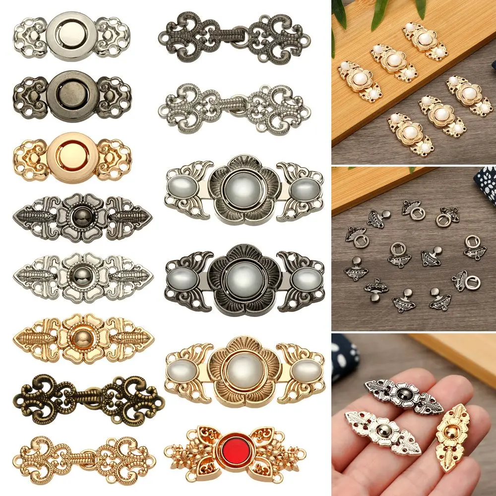 6pcs DIY Dekor Schal Verschluss Strickjacke Umhang Umhang Verschluss Cheong sam Schnalle Verbindung Schnalle Metall knöpfe DIY Dekor