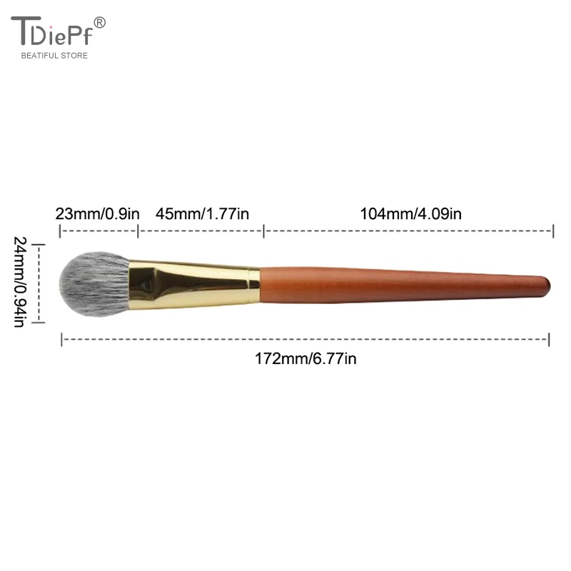 Pennello per fard per capelli naturali Dettaglio viso Ombra Pennelli per trucco Peli di capra Fard Bronzer Pro Strumenti cosmetici essenziali