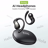 HTC NE19 Bluetooth Earphones OWS Sports Wireless Headphones Powerful Bass AI Translator Earbud Waterproof Ear Hook Louder Stereo