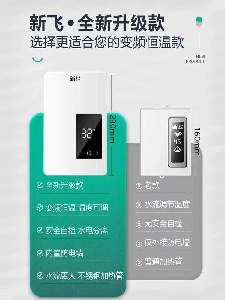 Instant Kitchenette Treasures Home Overheating Kitchen Electric Water Heater Bath Quick Heating Mini Heater