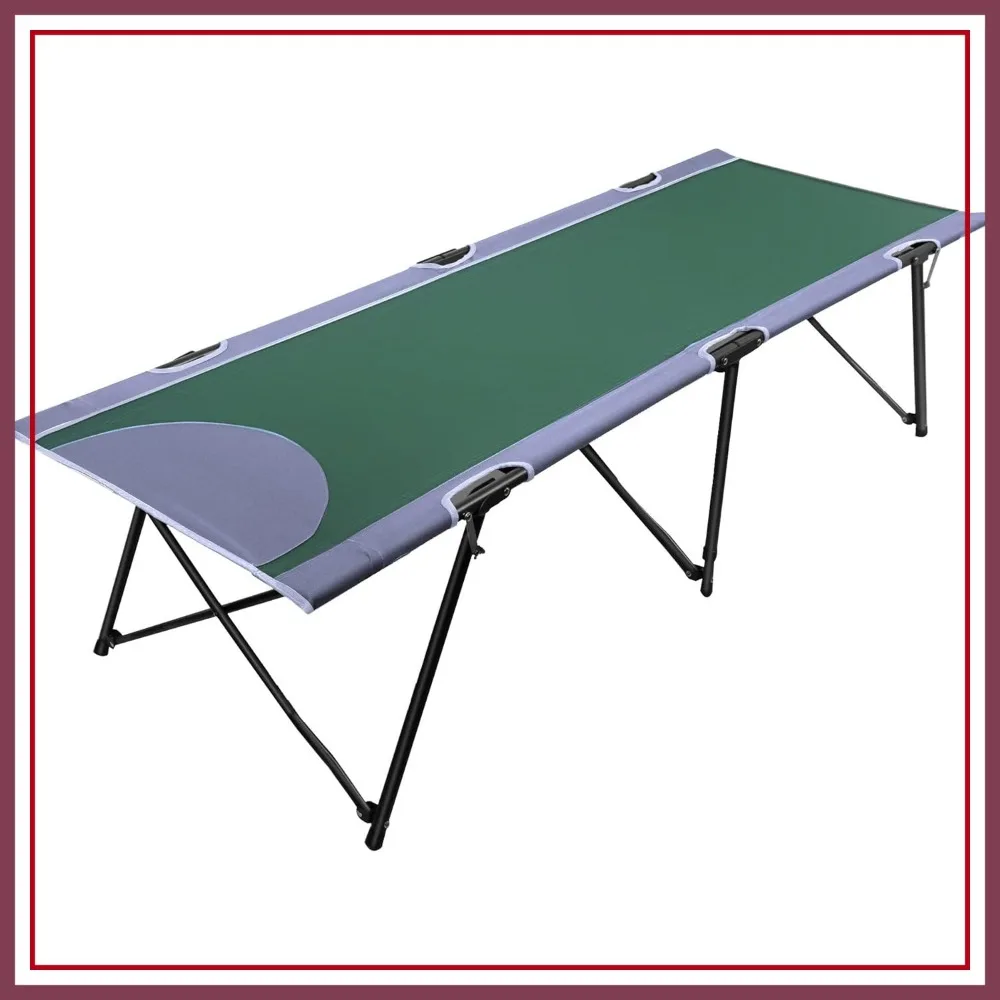 

Folding Camping Cot for Adults, Portable Bed with Carry Bag, Support 300lbs, Green