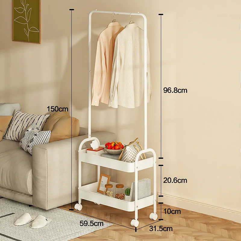 

Clothes Hanger Folding Simple Single Home Drying Rack Floor Balcony Hanger Bedroom Hallstand Clothes Rack With Universal Wheel