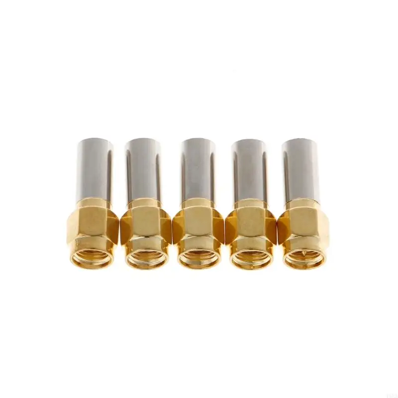 T5EA 5 PCS SMA Male Plug RF Coaxial Connector Crimp for RG58 RG142 RG400 LMR195 RG223