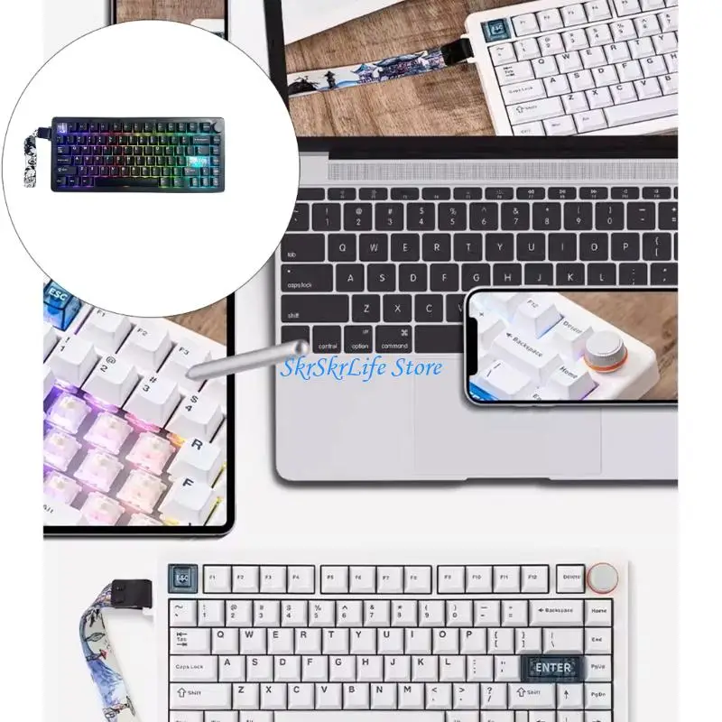 E65E Hot Swappable Mechanical Keyboard with Bluetooth-Compatible 5.0, 2.4GHz Wireless, USB C 3 Mode Keypad and 4000mAh Battery