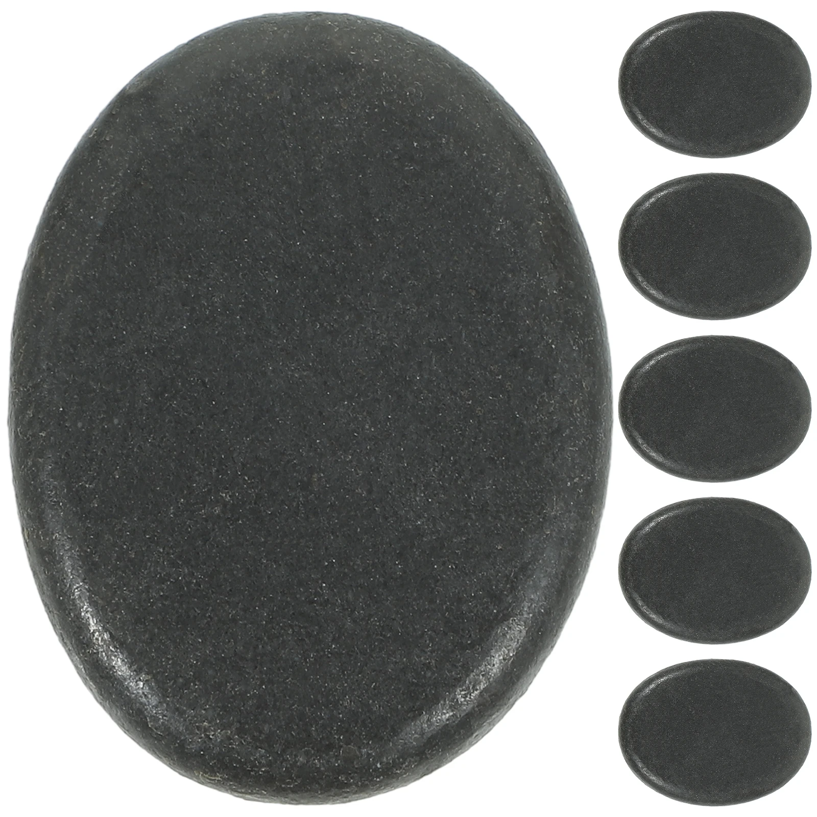 

6 Pcs Volcanic Massage Stones Black for Spa Heat Therapy Tools Pain Relief Natural Healing Stone Set