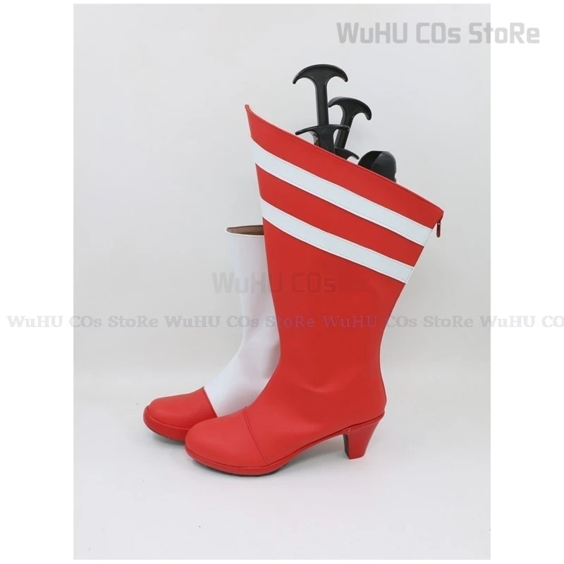 Anime hazbin cos cherri bomba cosplay cherri bomba botas hotel branco vermelho sapatos de couro feminino masculino halloween roleplay sapatos