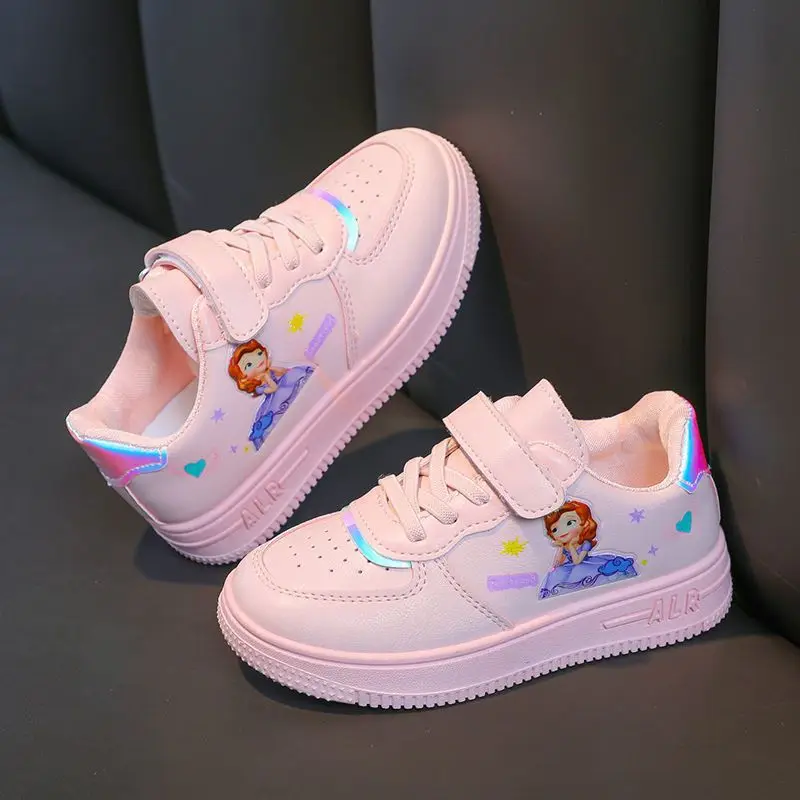 

Children Spring Autumn Low Top Sneakers Girl Fashionable Breathable White Shoes Student Versatile Soft Sole Non Slip Child Shoes