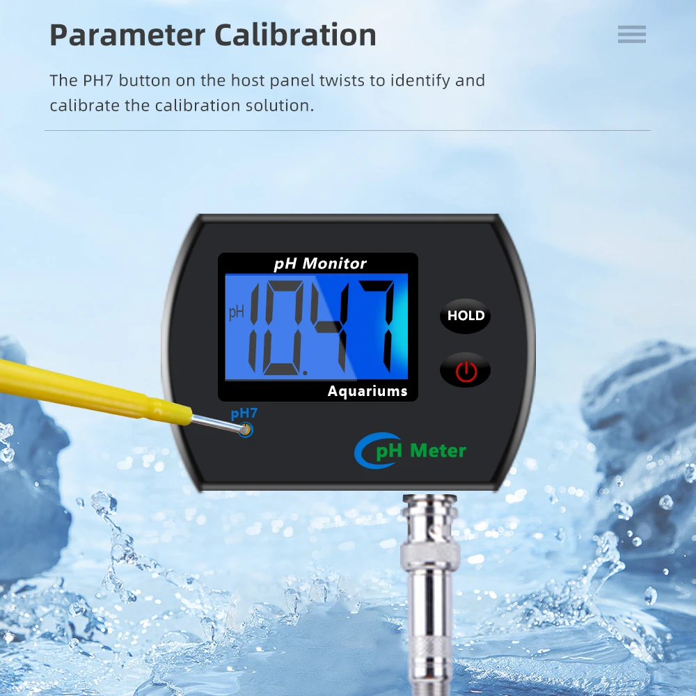 Digital Ph Meter Aquarium Drinking Water Online PH Monitor Professional Accurate Water Quality Tester Multi-Parameter EU Plug