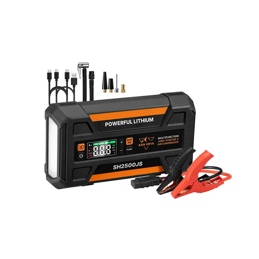 4-in-1Jump Starter Power Bank 150PSI Tire Inflator Lithium Battery 12V Car Jump Starter With Air Compressor