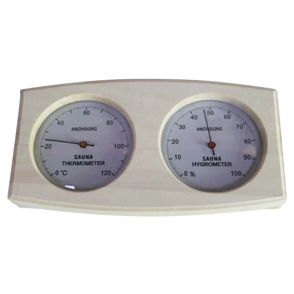 2 in 1 Wooden Thermometer and Hygrometer for Sauna Room Accurate Steam Temperature and Humidity Measurement Device