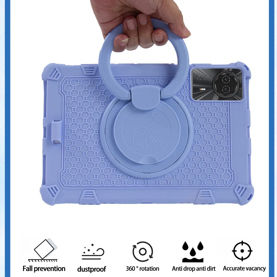 360 Rotating Soft Silicone Case For Huawei MatePad SE 11 2024 Full Body Protection Shockproof Kickstand Tablet Cover