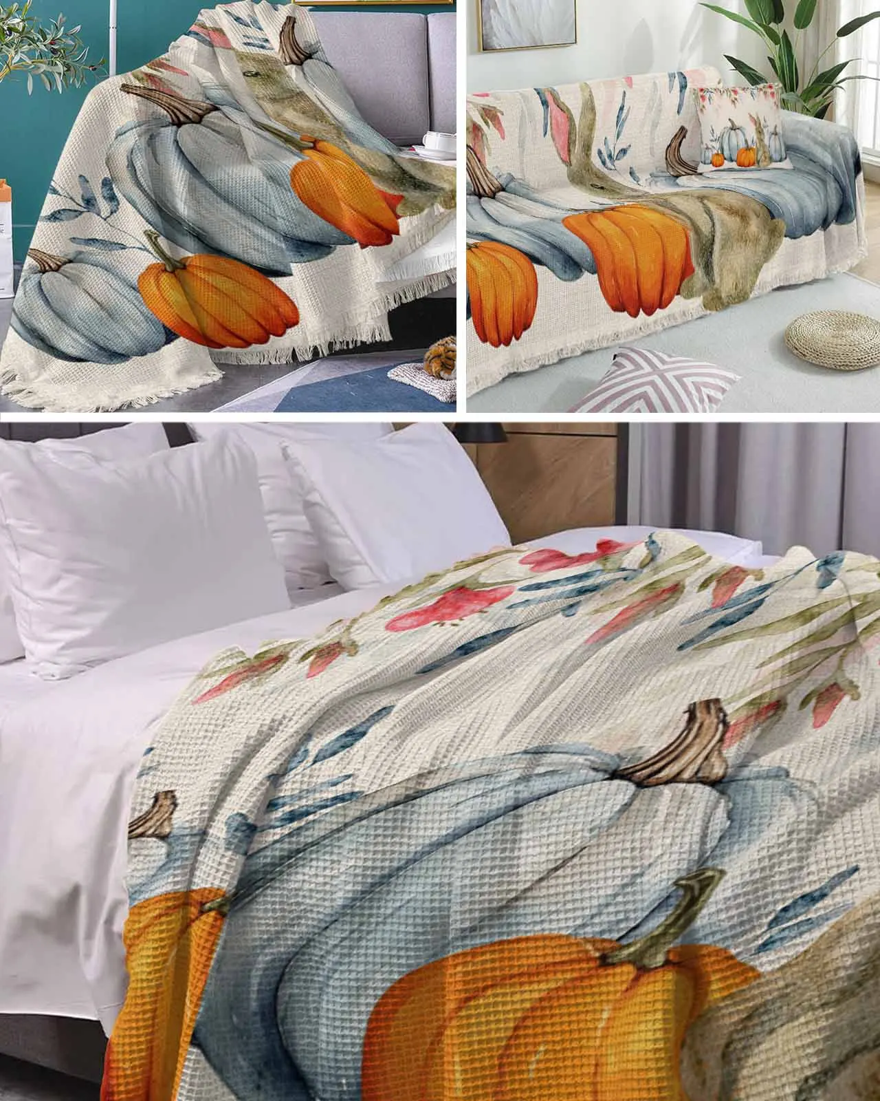 Orange Pumpkin RabbitFour Seasons Universal Folding Sofa Cover Dustproof Sofa Cover Sofa Cushion Cover Blanket Customizable