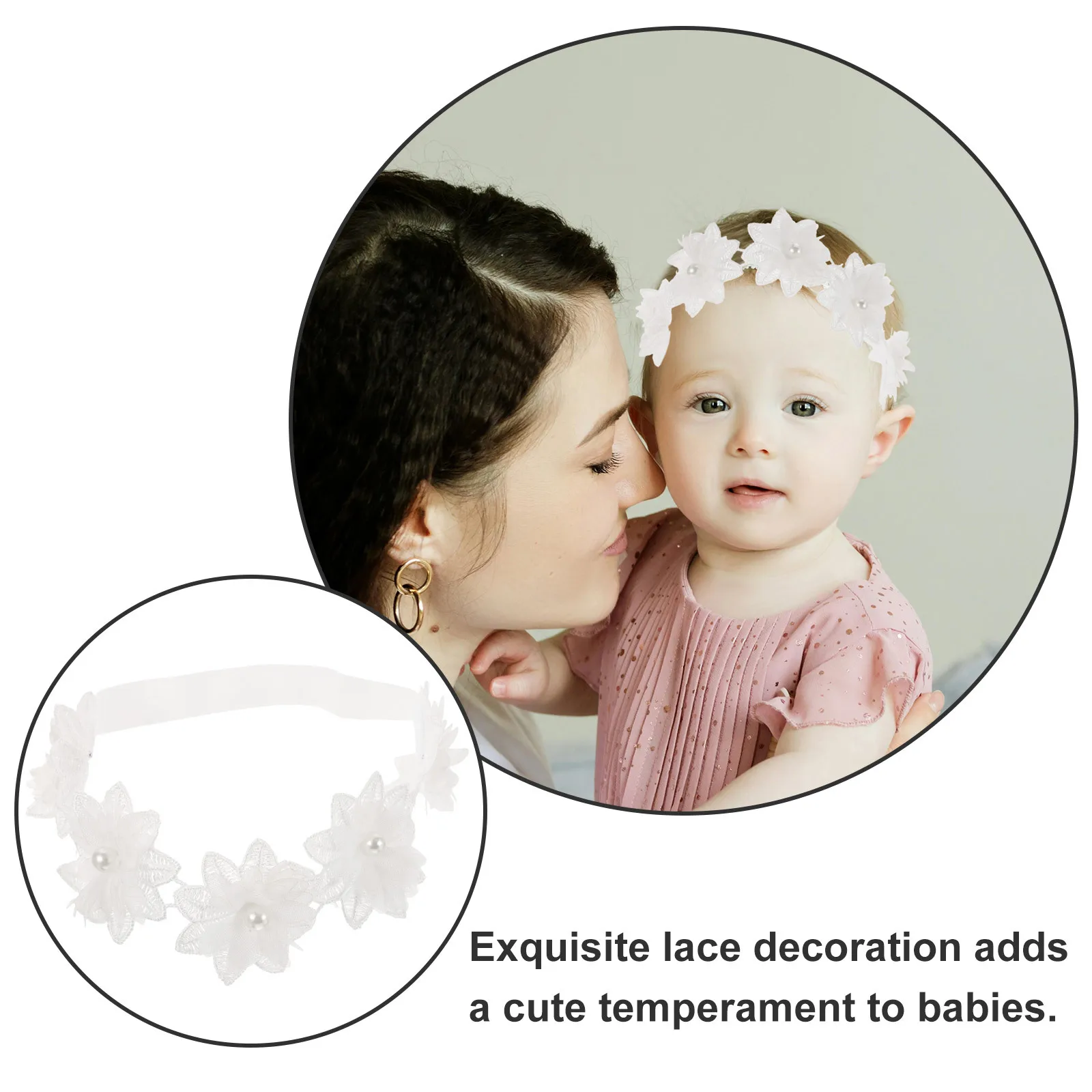 아기 레이스 머리띠 신생아 꽃 왕관 사진 소품 생일 파티 헤어 액세서리 신생아 사진 소품