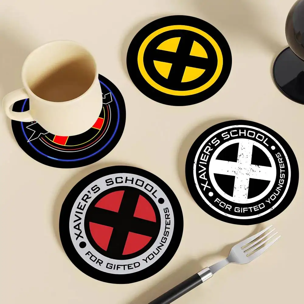 X-Xmen Logo Round Wooden Coasters Suitable For Restaurants And Coffee Home Gift Choice Holidays