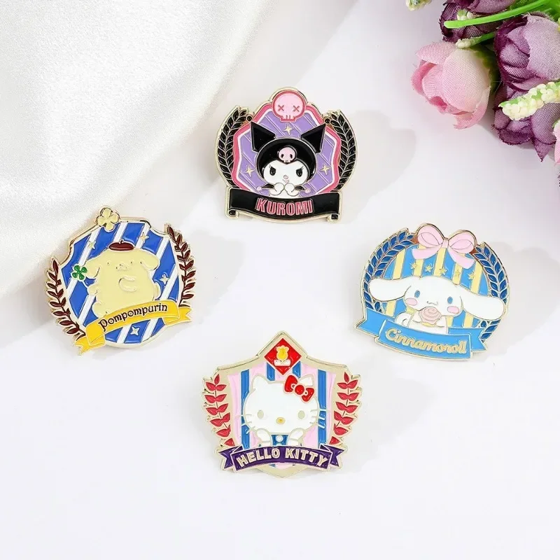 Sanrio Metal Brooch Kuromi My Melody Hello Kitty Jade Guigou Pudding Dog Accessories Alloy Badge Girl New Year Birthday Present
