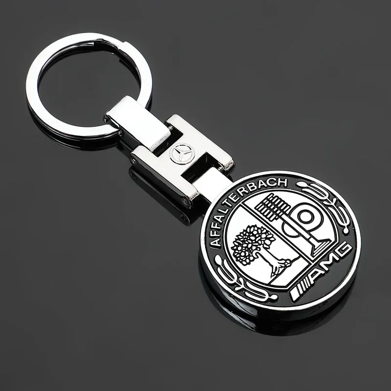 Metal Car Emblem Keychain Key Ring For Mercedes Benz AMG A C E G S GL SL W204 W205 W203 W211 W212 W213 W201 W210 W124 W126 W140