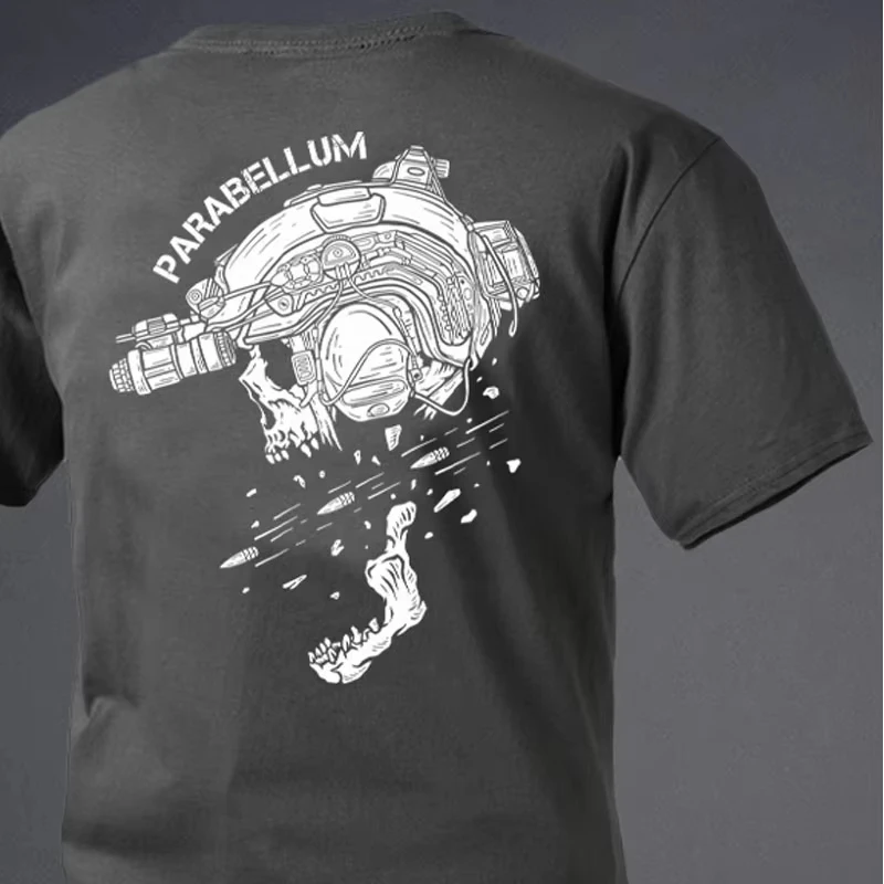 تي شيرتات عصرية من The Fired Bullet ملابس خروج 100% قطن فضفاضة قابلة للتنفس تي شيرت عسكري #1