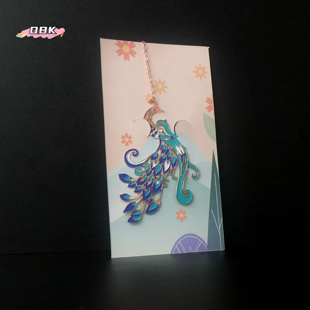 

Book Paginator Peacock Exquisite Gift Reading Bookmark Chinese Style Metal Bookmark Tassel Pendant Bookmark Book Page Marker