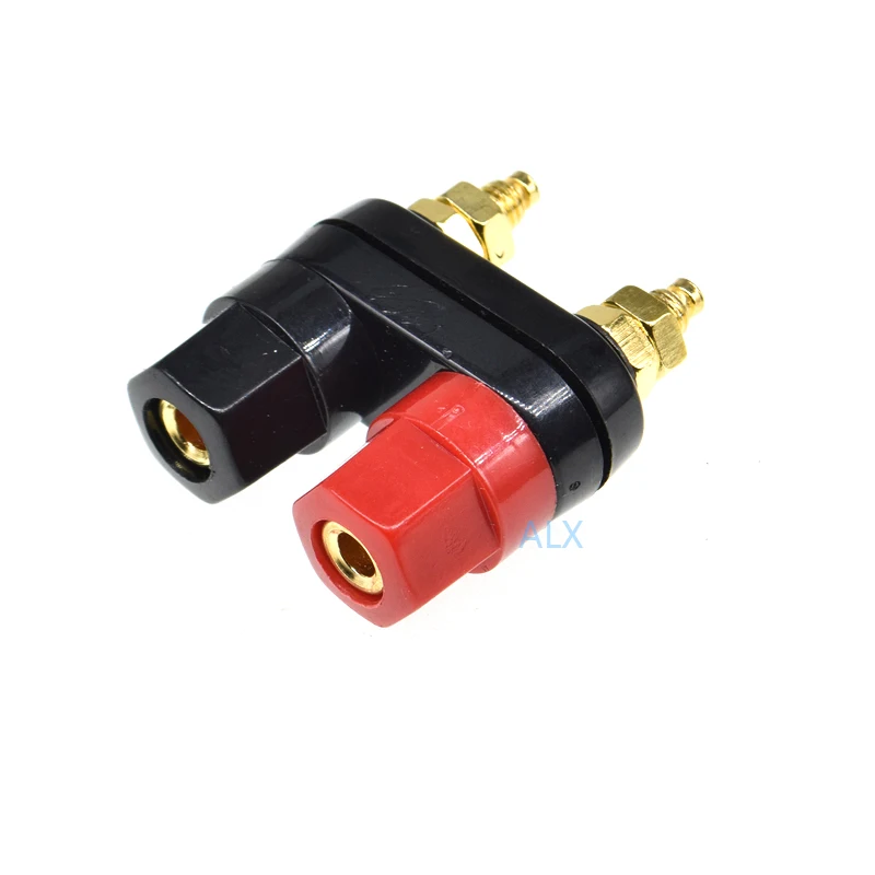 2pcs Dual Banana Plugs Couple Terminal Blocks Red Black Connector 4mm Jack Audio Amplifier Terminal Binding Post Speaker Socket