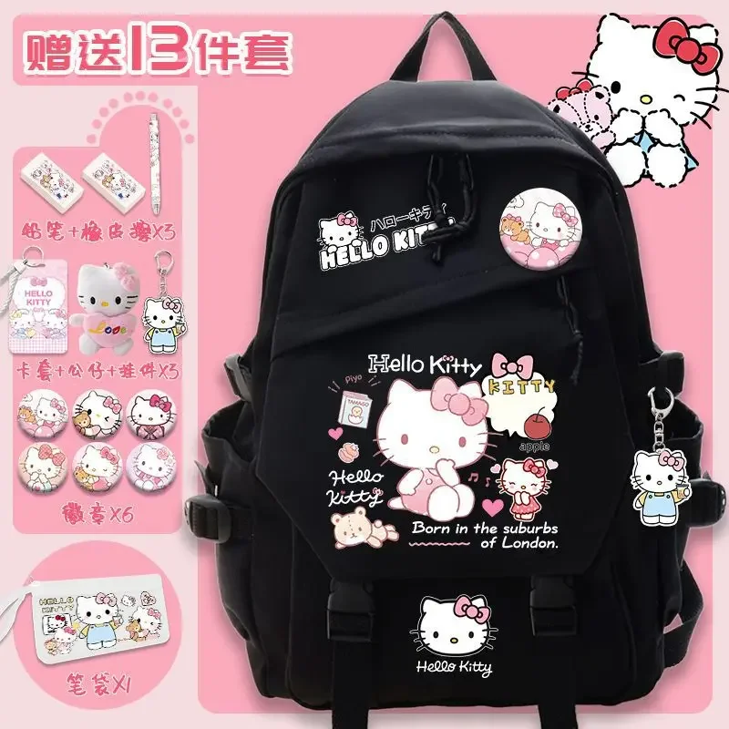 Sanrio New Hellokitty Tornister studencki Męski i żeński Śliczny dziecięcy plecak o dużej pojemności z kreskówek