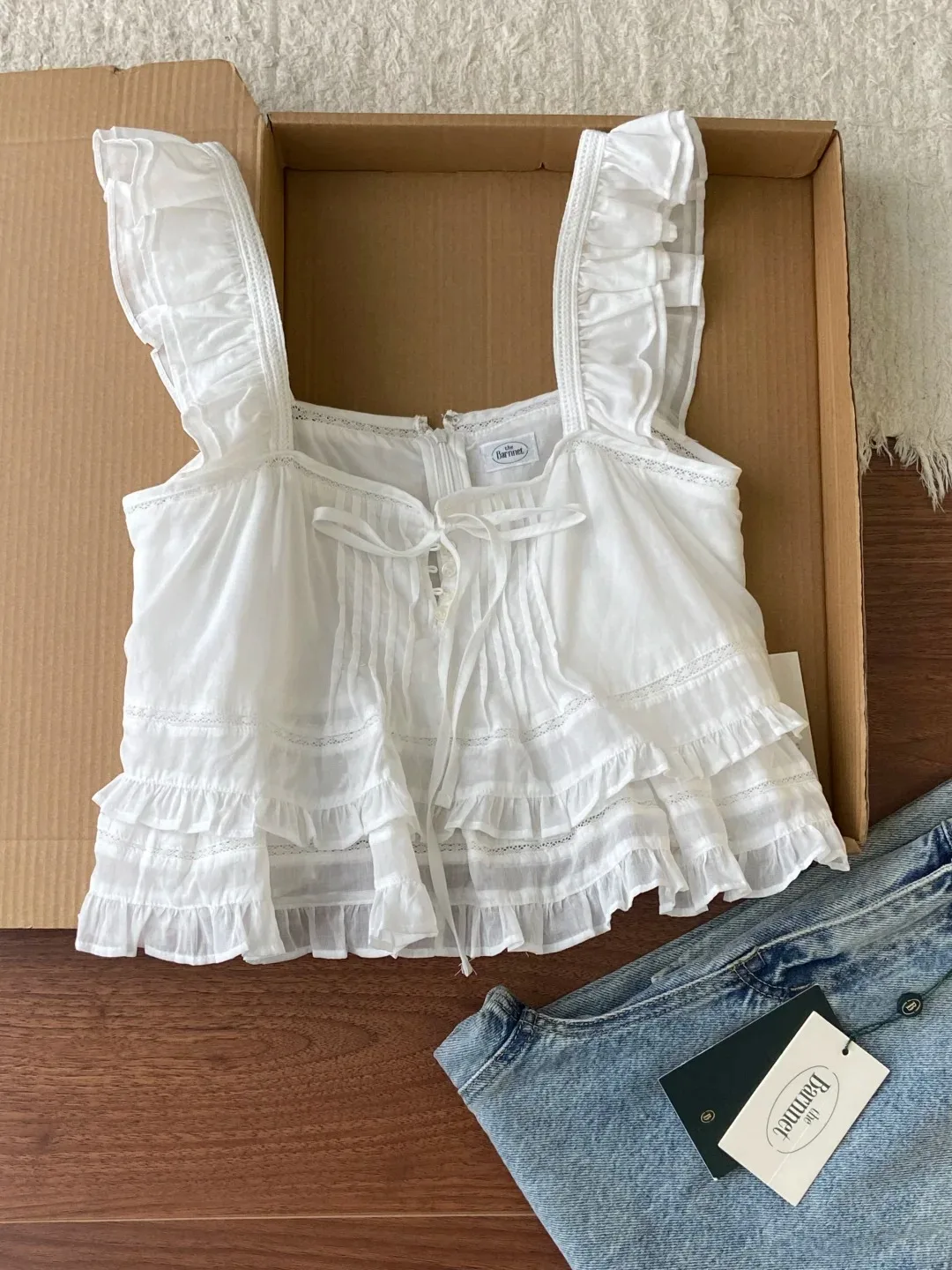 Theb*rnnet Pure Desirable SweetWood EarTrim ter KoreanGirlsFaionortCottonMaterialStrapWomen'sSucculentFaionSummerAes...