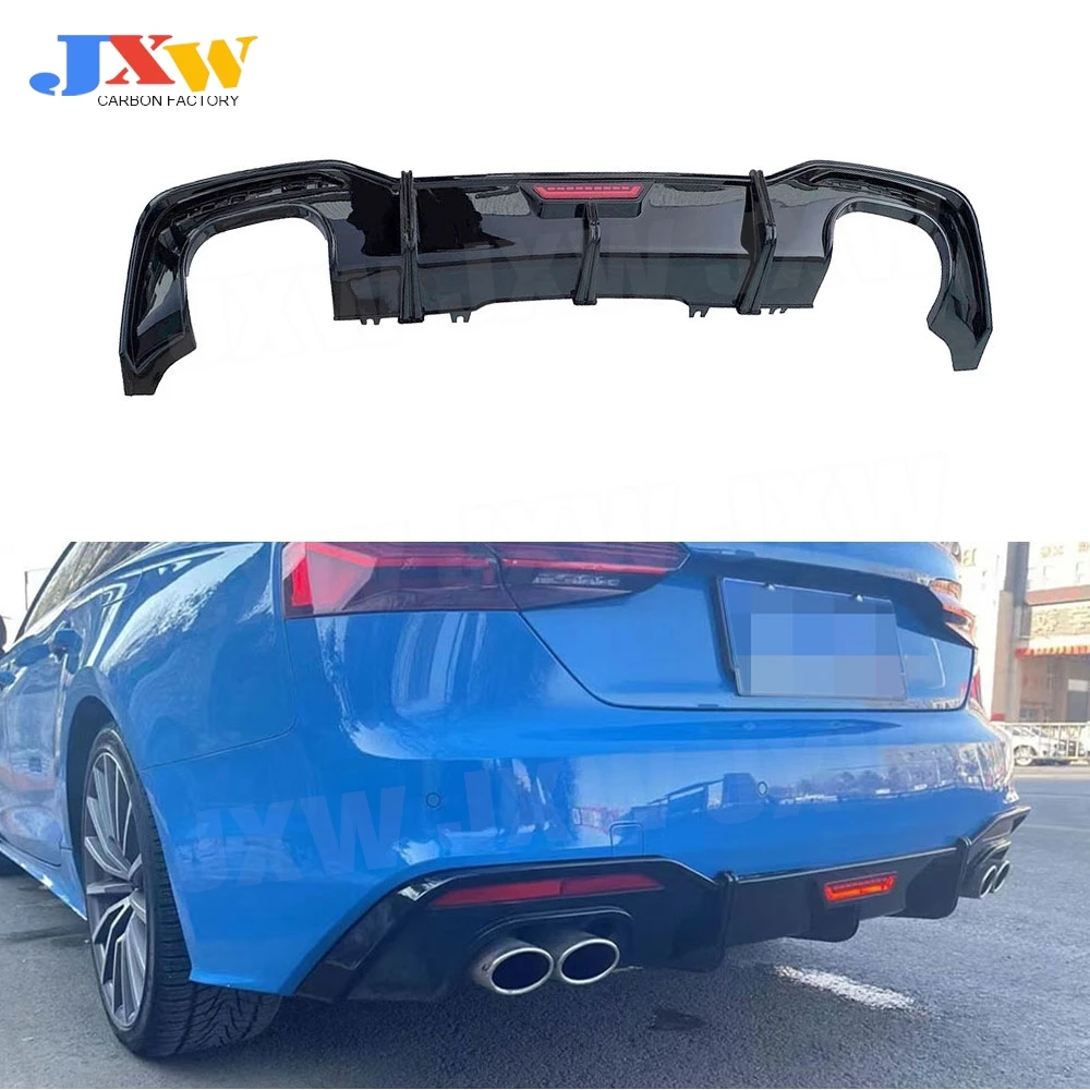 Carbon Fiber Rear Lip Diffuser Spoiler for Audi A5 S5 Sline Sedan 2017+ not Standard ABS Gloss Black Diffuser Guard Accessories