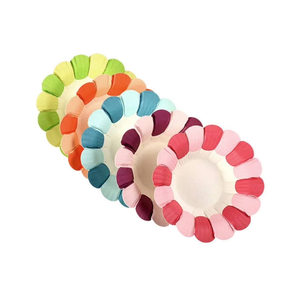 

100 Pcs Paper Plates Kids DIY Wall Flower Dinner Lightweight Portable Craft Making Petal Shaped Safe Premium Quality Kitchen Bar
