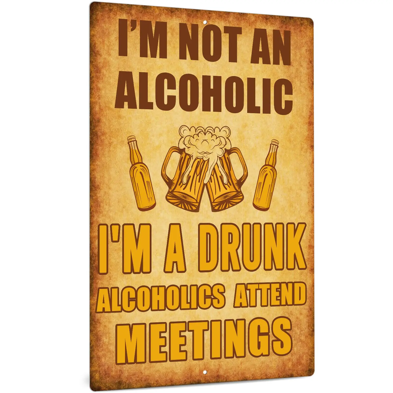 Decor I'm not an Alcoholic Metal Sign, Vintage Novelty Home Wall Decor, Gift Idea, 12x8 Inches Aluminum Metal