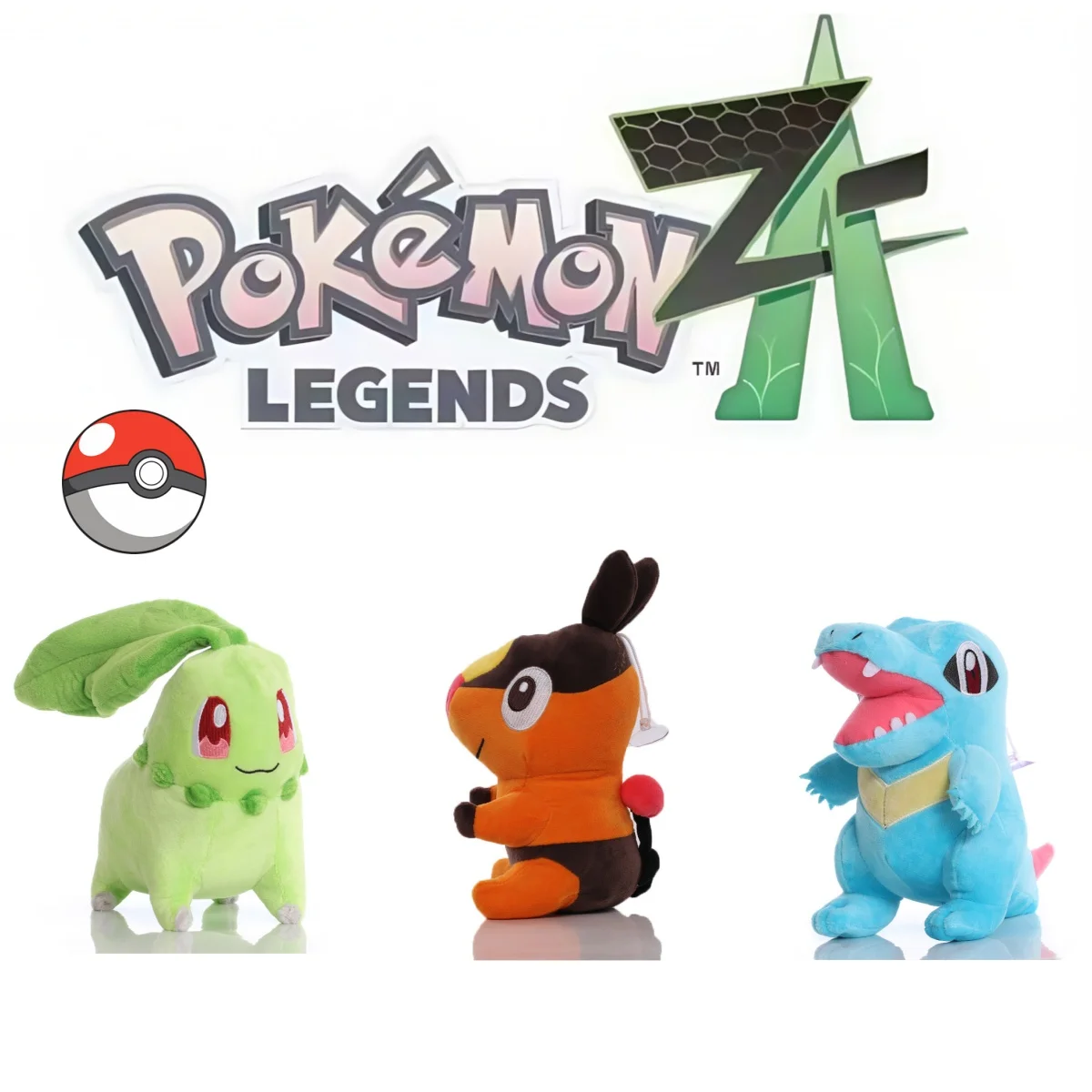 

Pokemon LEGENDS ZA Плюшевая кукла Chikorite Totodile Tepig Мягкая милая игрушка